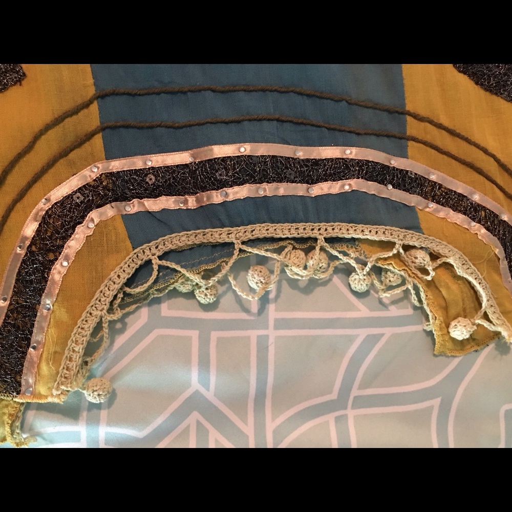 Embellished Cotton Rectangular Scarf - image 3